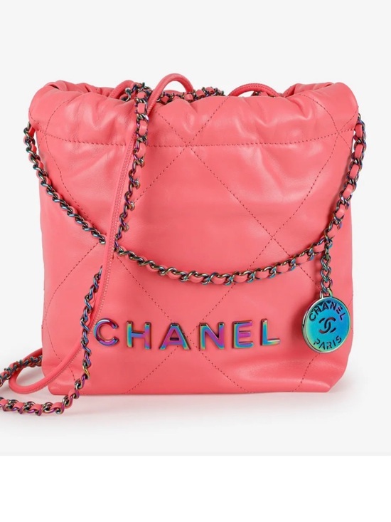 CHANEL Handbags - CHANEL Mini 22. Pink with amazing rainbow hardware!